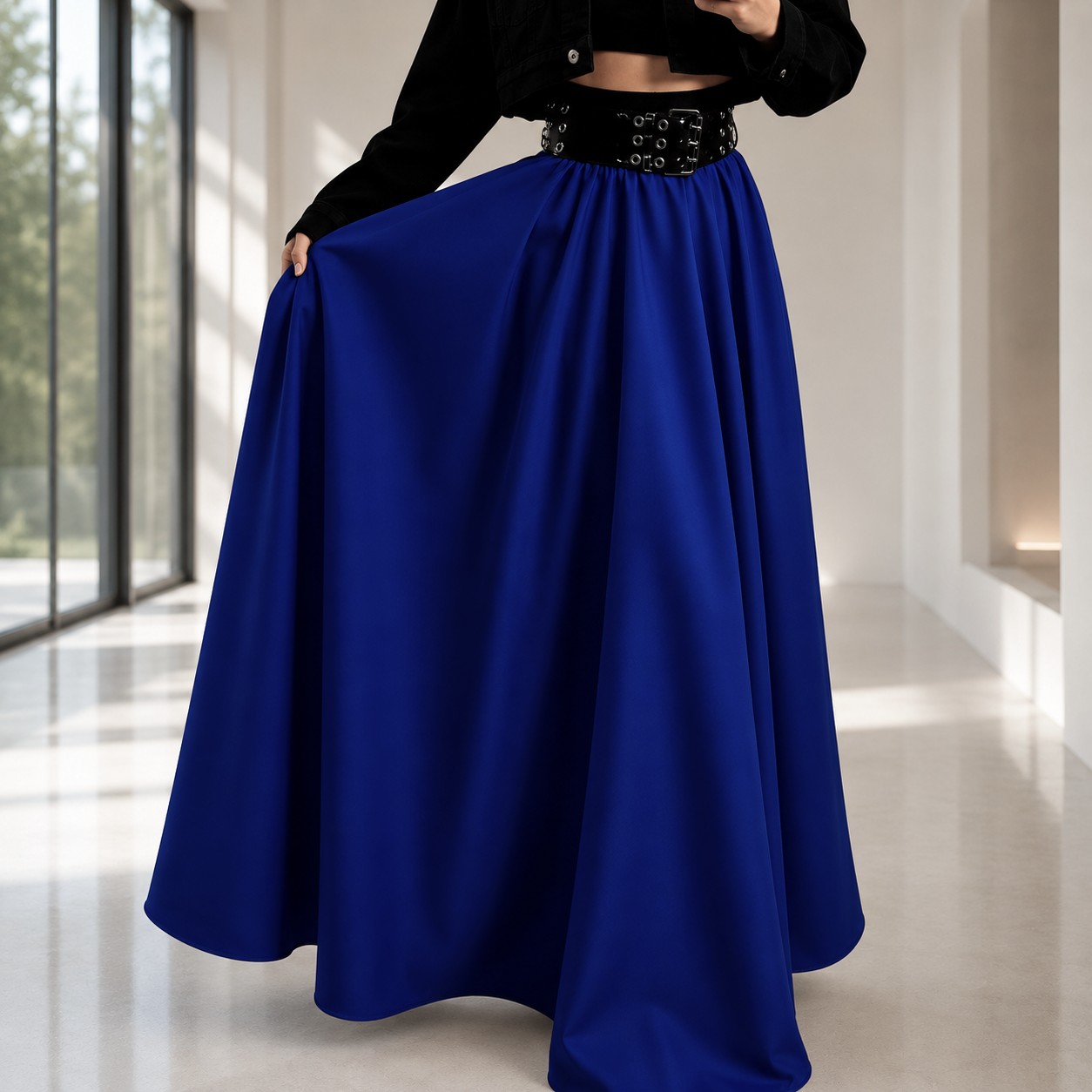 Dlouhá sukně - maxi sukně - BOROS_SK_L_BLU 05 